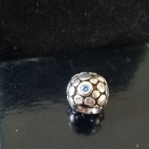 Pandora charm (silver and blue dot)